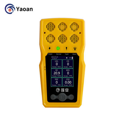Portable Type 6-In-1 Multi Gas Detector Alarm Handheld C2H4 CO2 Carbon Monoxide Gas Leak Detector